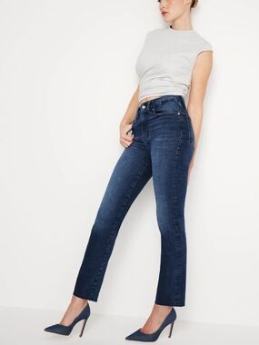 Good American Good Classic Slim Straight Jeans-Deep Indigo